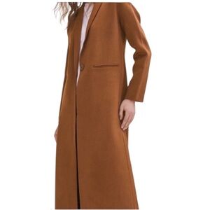 🤎 𝐌𝐀𝐉𝐄 Galaxie Wool Blend Long Coat Camel/Tobacco